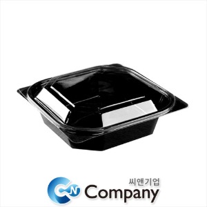 PET일회용반찬용기 샐러드포장 블랙 400개세트 박스 DL-208